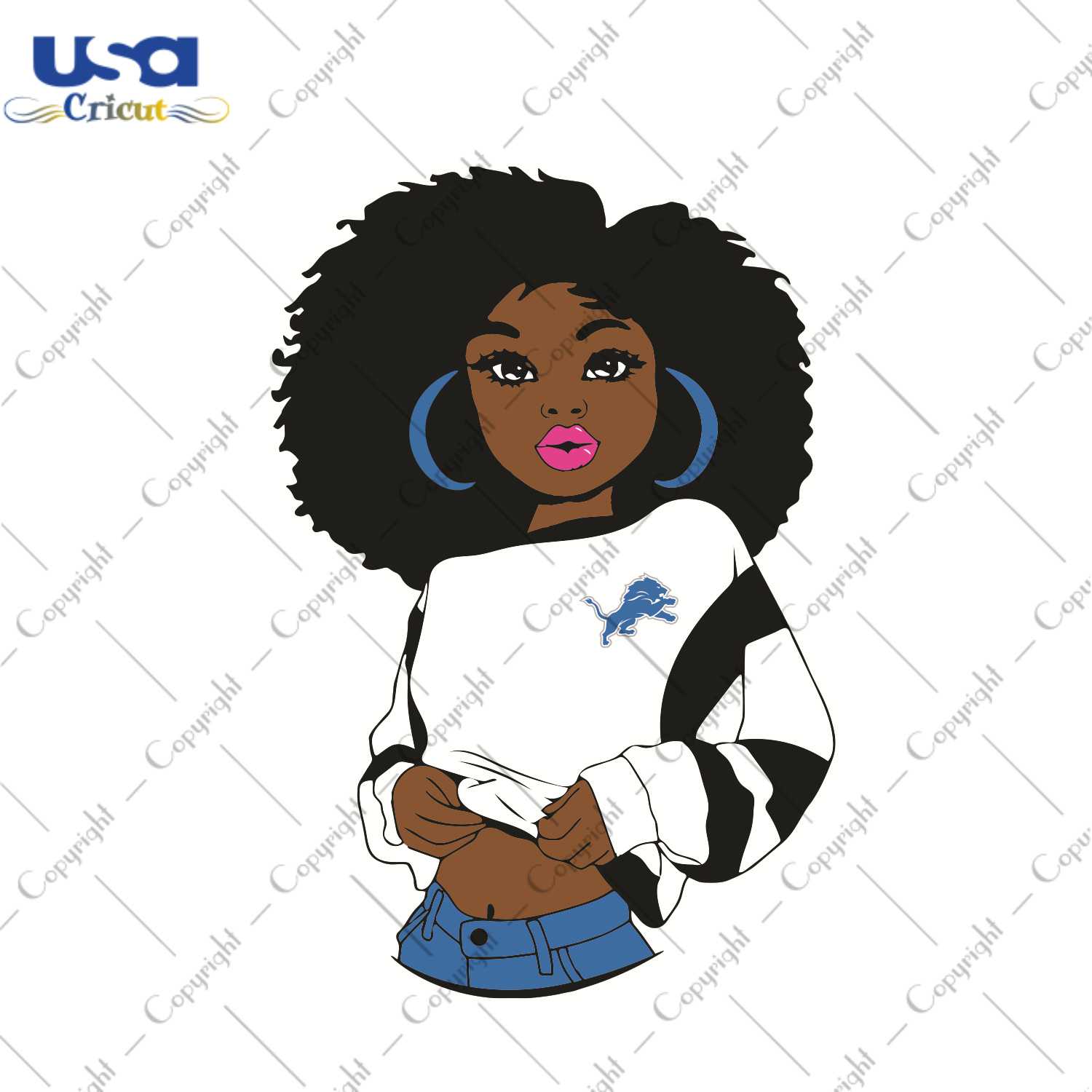 Black Girl Detroit Lions Sport Gift Diy Crafts Svg Files For Cricut, Silhouette Sublimation Files