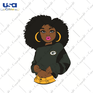 Black Girl Green Bay Packers Sport Gift Diy Crafts Svg Files For Cricut, Silhouette Sublimation Files