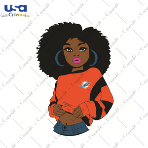 Black Girl Miami Dolphins Sport Gift Diy Crafts Svg Files For Cricut, Silhouette Sublimation Files