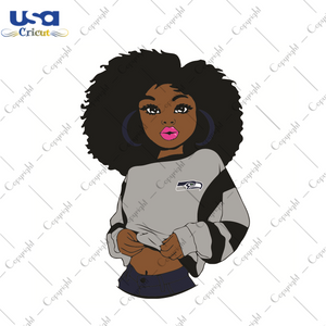 Black Girl Seattle Seahawks Sport Gift Diy Crafts Svg Files For Cricut, Silhouette Sublimation Files