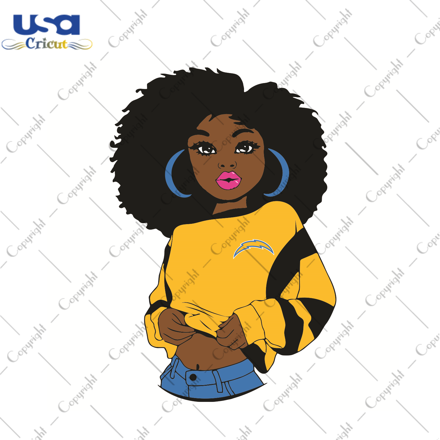 Black Girl Los Angeles Chargers Sport Gift Diy Crafts Svg Files For Cricut, Silhouette Sublimation Files