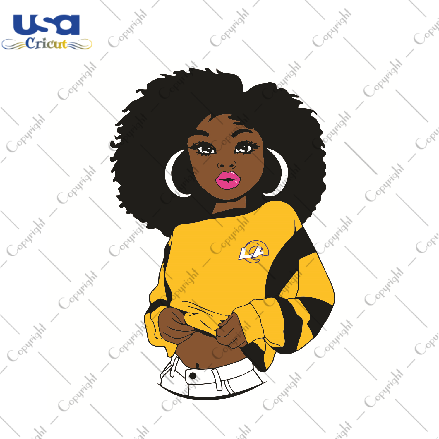 Black Girl Los Angeles Rams Sport Gift Diy Crafts Svg Files For Cricut, Silhouette Sublimation Files