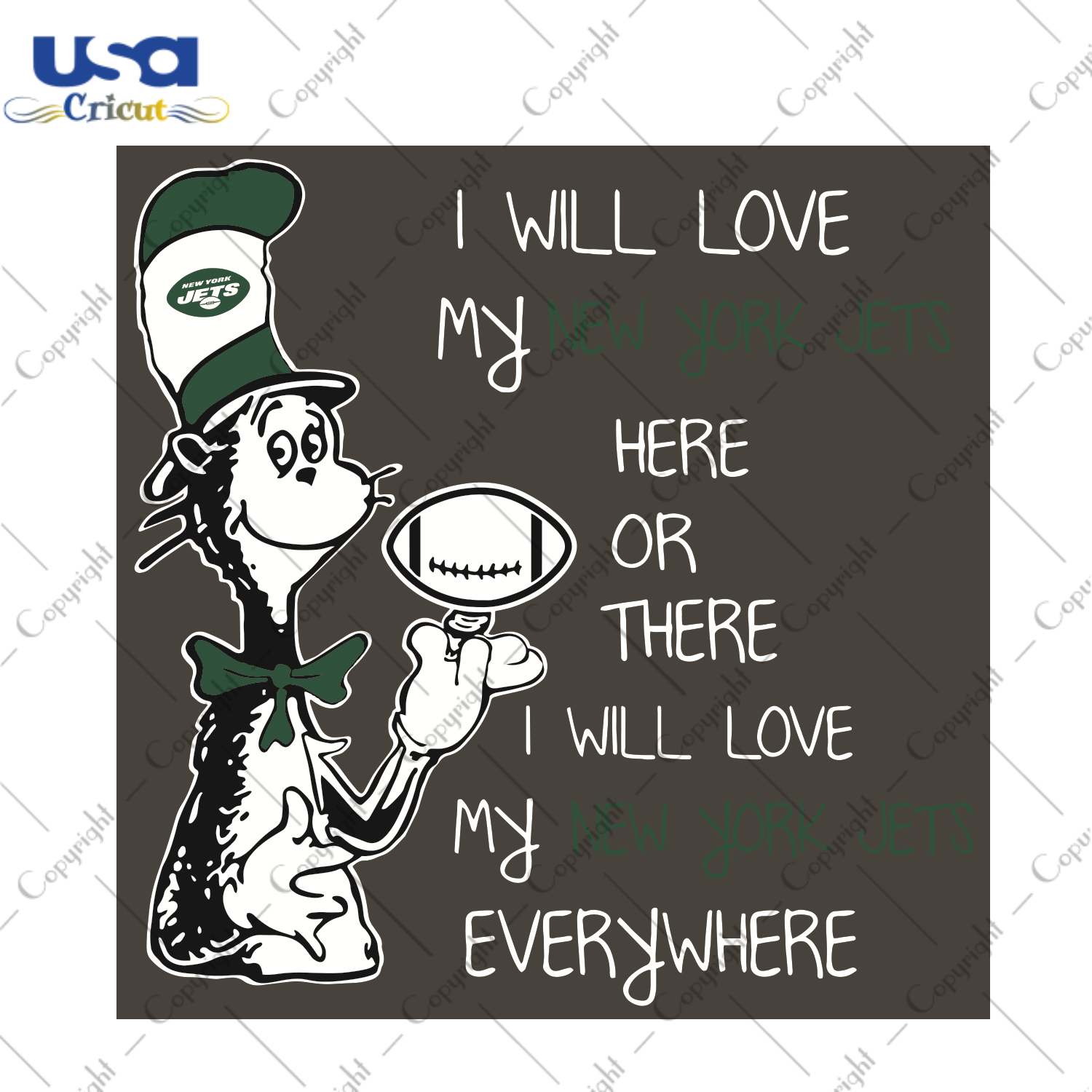 Dr Seuss New York Jets I Will Love My New York Jets Everywhere Sport Gift Diy Crafts Svg Files For Cricut, Silhouette Sublimation Files