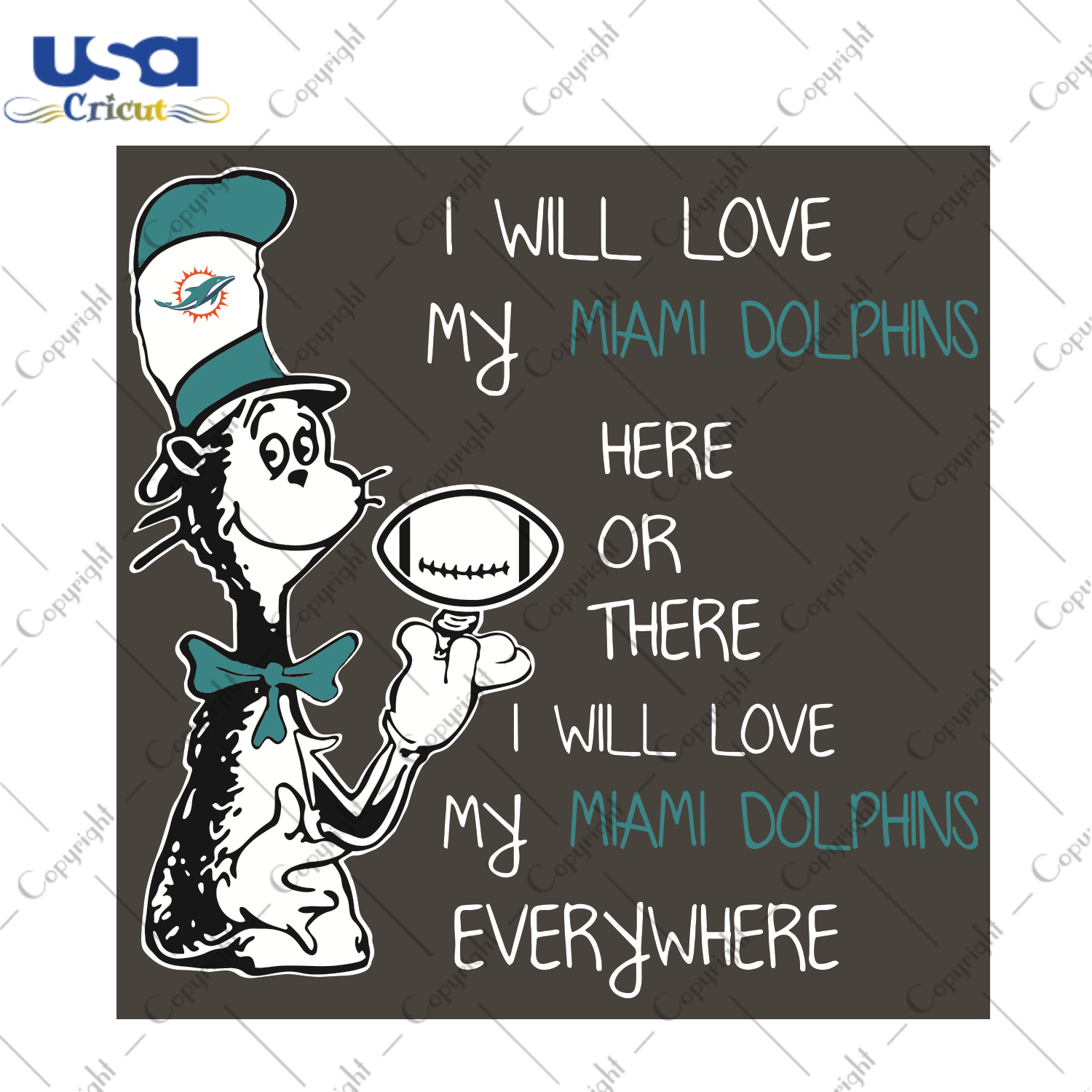 Dr Seuss Miami Dolphins Here or there I Will Love Miami Dolphins Everywhere Sport Gift Diy Crafts Svg Files For Cricut, Silhouette Sublimation Files