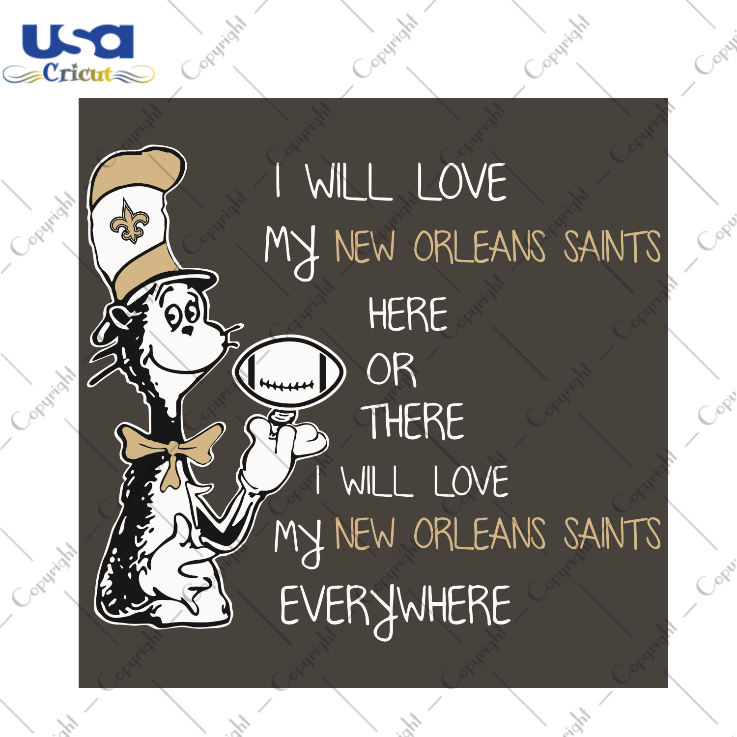 Dr Seuss New Orleans Saints Here Or There I Will Love New Orleans Saints Everywhere Sport Gift Diy Crafts Svg Files For Cricut, Silhouette Sublimation Files