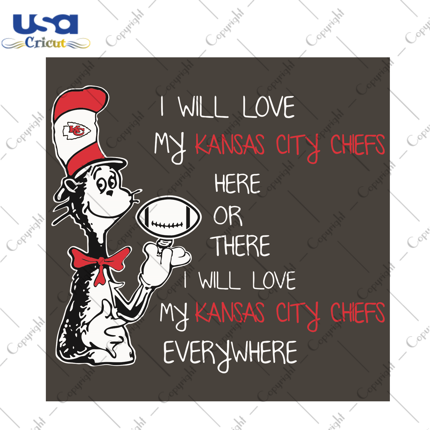 Dr Seuss Kansas City Chiefs Here Or There I Will Love Kansas City Chiefs Everywhere Sport Gift Diy Crafts Svg Files For Cricut, Silhouette Sublimation Files