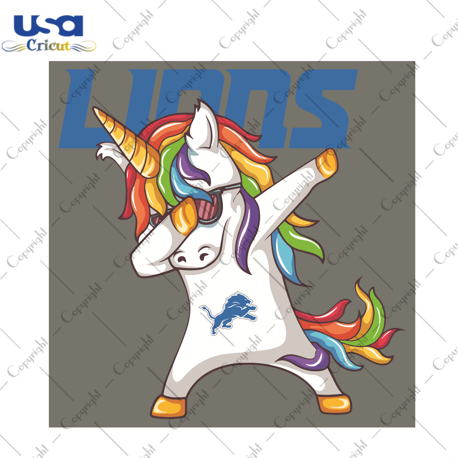 Dabbing Unicorn Detroit Lions Sport Gift Diy Crafts Svg Files For Cricut, Silhouette Sublimation Files