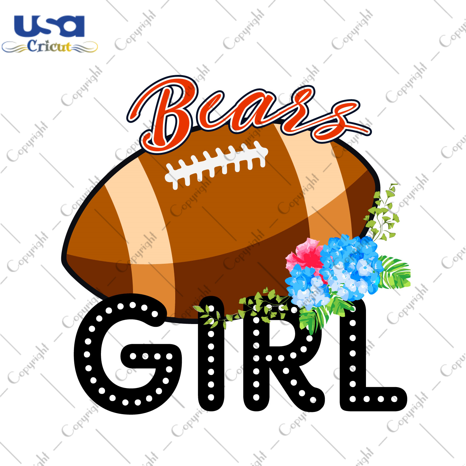 Bears Football Girl Gift Diy Crafts Svg Files For Cricut, Silhouette Sublimation Files - USA Cricut