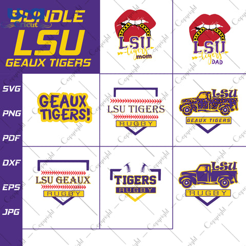 Bundle LSU Geaux Tigers LSU Tigers Logo Sport Gifts, LSU Shirt Svg File Diy Crafts Svg Files For Cricut, Silhouette Sublimation Files - USA Cricut