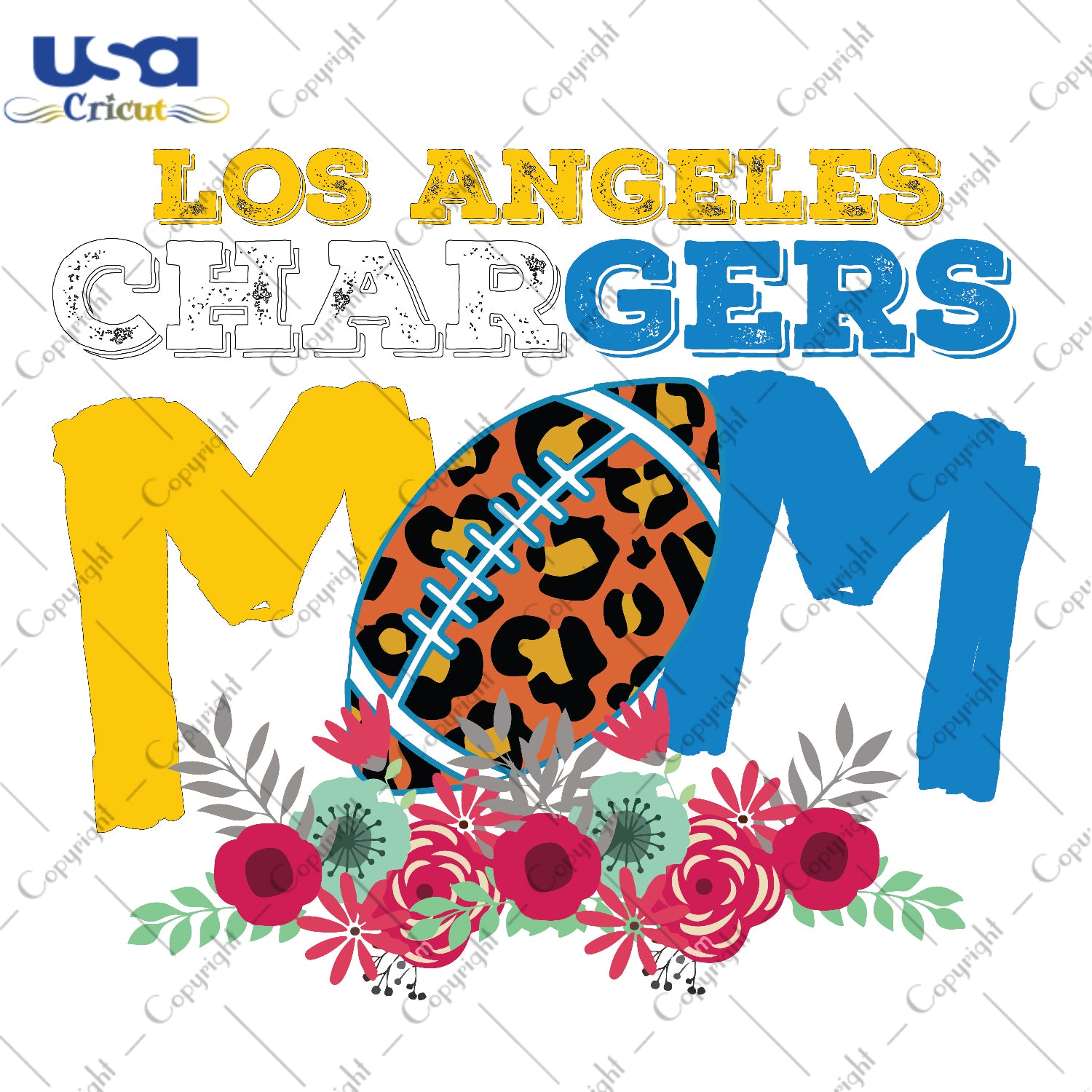 Los Angeles Chargers Mom NFL Team Gifts, Shirt For Los Angeles Chargers Fan Svg File Diy Crafts Svg Files For Cricut, Silhouette Sublimation Files - USA Cricut