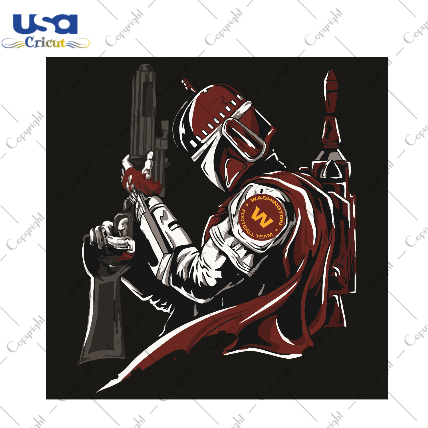 Mandalorian Washington Football Team Sport Gift Diy Crafts Svg Files For Cricut, Silhouette Sublimation Files