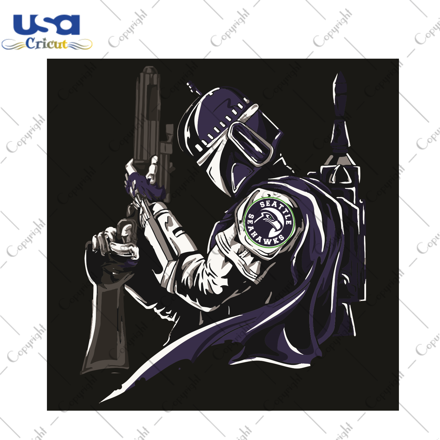 Mandalorian Seattle Seahawks Sport Gift Diy Crafts Svg Files For Cricut, Silhouette Sublimation Files