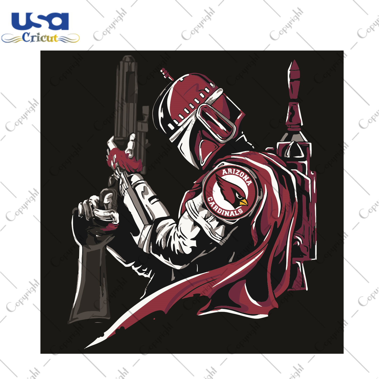 Mandalorian Arizona Cardinals Sport Gift Diy Crafts Svg Files For Cricut, Silhouette Sublimation Files