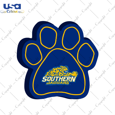 Ncaa Southern Jaguars Paw Logo Diy Crafts Svg Files For Cricut, Silhouette Sublimation Files - USA Cricut