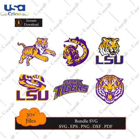 LSU Tigers Bundle Football Logo Gift Diy Crafts Svg Files For Cricut, Silhouette Sublimation Files - USA Cricut