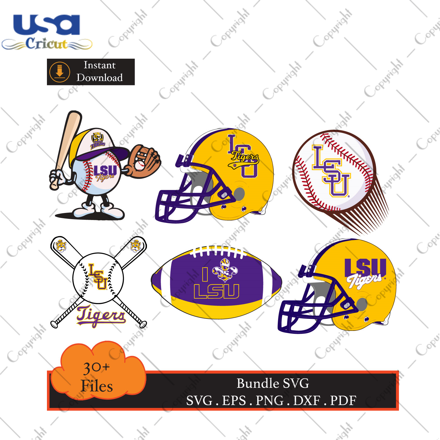 Bundle LSU Tigers Football Logo Shirt Diy Crafts Svg Files For Cricut, Silhouette Sublimation Files - USA Cricut