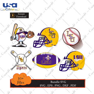 Bundle LSU Tigers Football Logo Shirt Diy Crafts Svg Files For Cricut, Silhouette Sublimation Files - USA Cricut