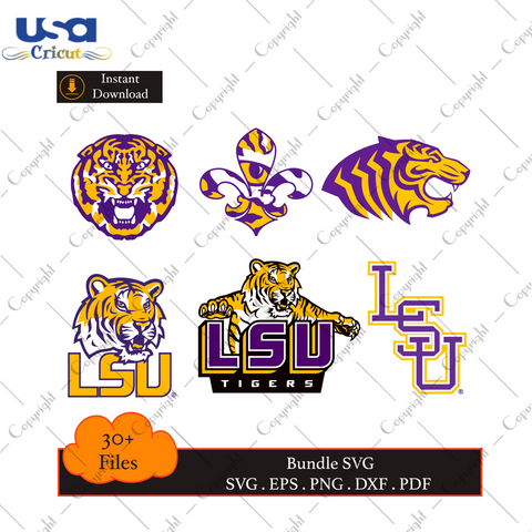 6 LSU Tigers Football Logo Diy Crafts Svg Files For Cricut, Silhouette Sublimation Files - USA Cricut