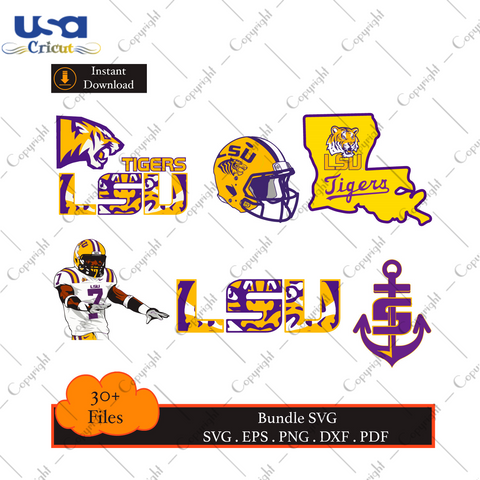 Gift For LSU Tigers Football Fans Bundle Diy Crafts Svg Files For Cricut, Silhouette Sublimation Files - USA Cricut