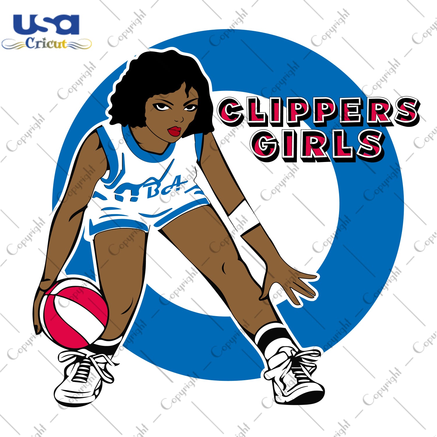 Clippers Girls LA Clippers NBA Sport Gifts, NBA Shirt Svg File Diy Crafts Svg Files For Cricut, Silhouette Sublimation Files - USA Cricut