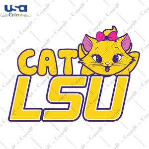 Cat LSU Tigers Logo Gifts, LSU Shirt Svg File Diy Crafts Svg Files For Cricut, Silhouette Sublimation Files - USA Cricut