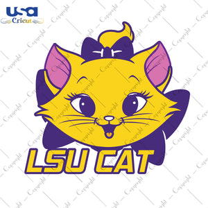 LSU Cat LSU Tigers LSU Logo Sport Gifts, LSU Shirt Svg File Diy Crafts Svg Files For Cricut, Silhouette Sublimation Files - USA Cricut