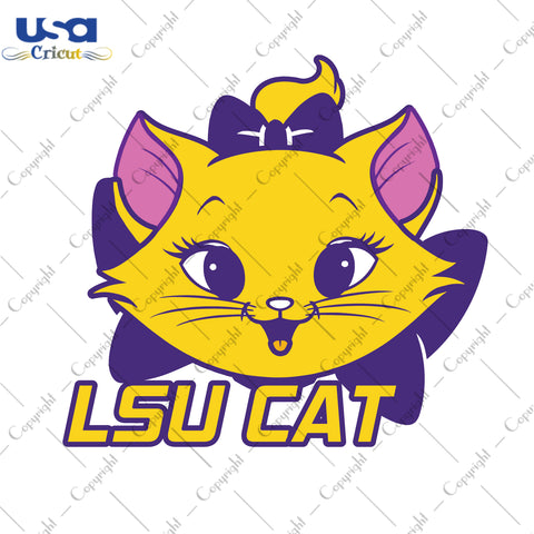 LSU Cat LSU Tigers LSU Logo Sport Gifts, LSU Shirt Svg File Diy Crafts Svg Files For Cricut, Silhouette Sublimation Files - USA Cricut