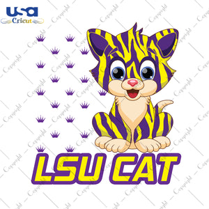 LSU Cat LSU Tigers Logo Sport Gifts, LSU Shirt Svg File Diy Crafts Svg Files For Cricut, Silhouette Sublimation Files - USA Cricut