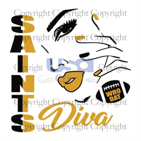 Saints Diva Svg, Sport Svg, New Orleans Saints Logo Svg, Nfl Gift Ideas, Diy Crafts SVG Files For Cricut, Silhouette Sublimation Files Shirt Design Ideas  Instant Download - USA Cricut