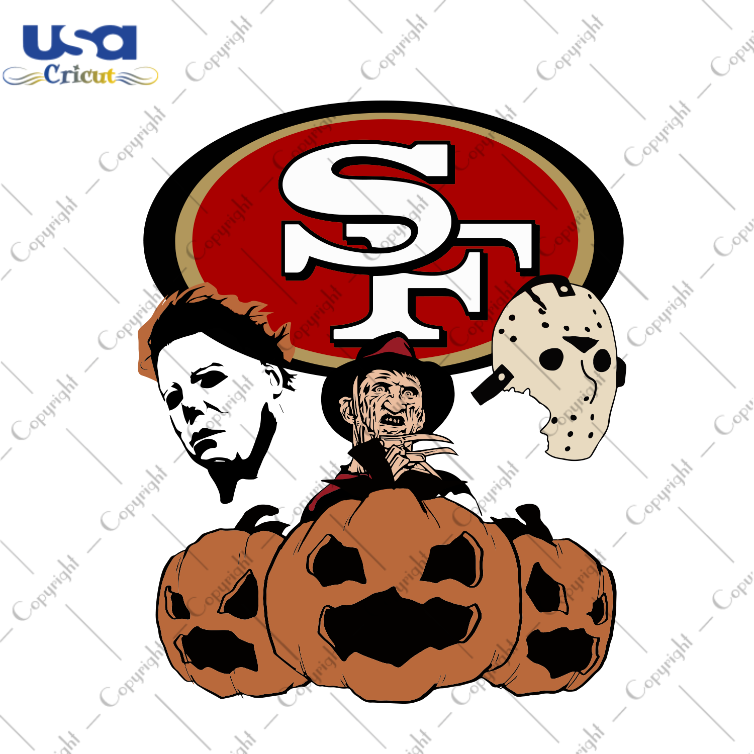 San Francisco 49ers Halloween, Halloween Svg, Sport Svg, Happy Halloween, Halloween Gift, Halloween Shirt, Halloween Icon, Halloween Vector, Pumpkin Svg, Cute Pumpkin, San Francisco 49ers Svg