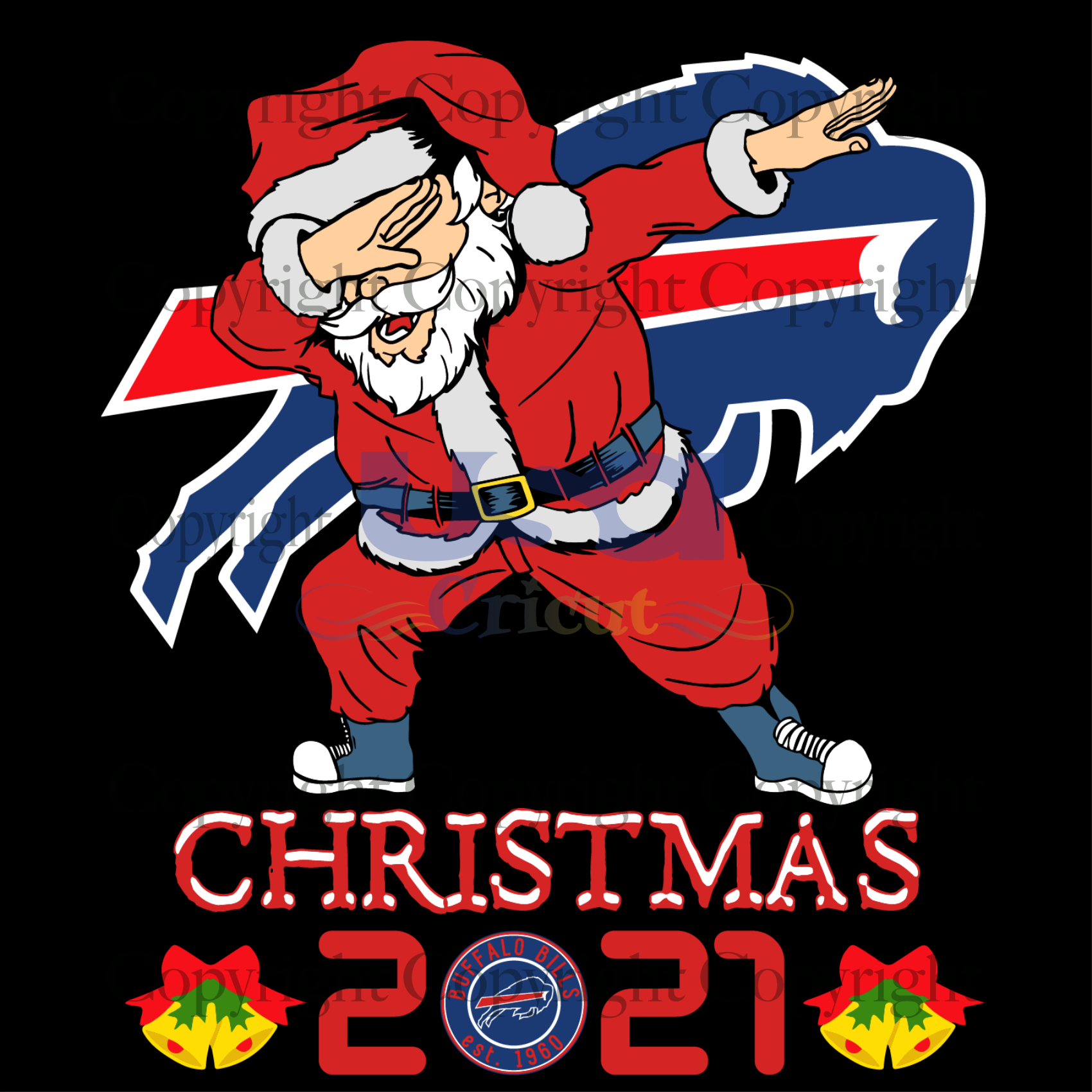 Santa Bills Dabbing Svg, Bills Christmas Design, Buffalo Bills Shirt, Buffalo Bills Fan Gift, NFL Team Logo, Printable Cricut & Silhouette Sublimation files Instant Download - USA Cricut