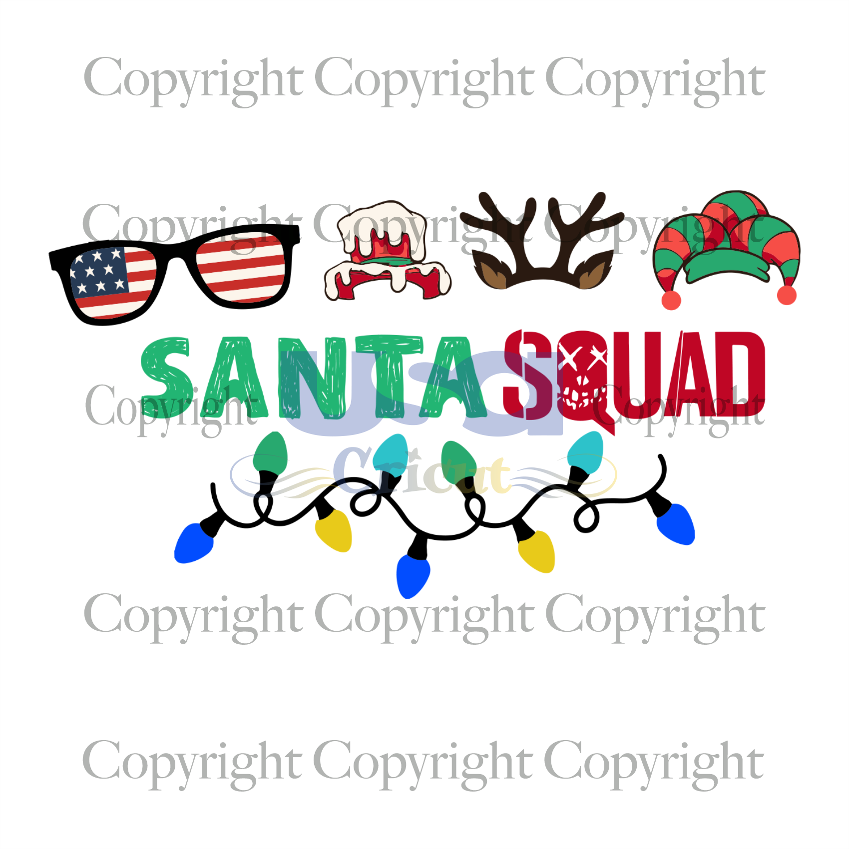 Santa Squad Bundle, Christmas Svg, Santa Claus, Christmas Santa, Merry Christmas, Christmas Bundle, Christmas Light, Christmas Horn, Christmas Design, Christmas Gift, Christmas Holiday, Chris