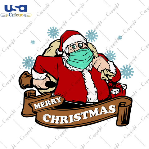 Santa Wearing Mask Merry Christmas Svg, Christmas Svg, Xmas Svg, Merry Christmas, Christmass Gift, Santa Wearing Mask, Wearing Mask, Mask Svg, Face Mask, Santa Svg, Coronavirus, Santa Claus -