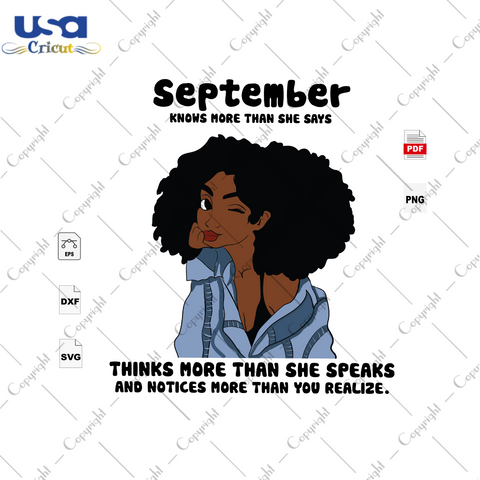 September Girl Knows More Than She Says, September Birthday Svg, Black Girl, Black Girl Magic, Birthday In September, September Svg, Sexy Black Girl, Born In September, Birthday Girl, Septemb