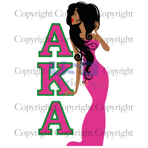 Sexy Woman AKA, Alpha Kappa Alpha, AKA Black Girl, Printable Cricut & Silhouette Sublimation files Instant Download - USA Cricut