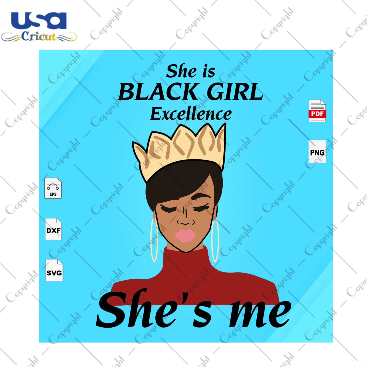 She Is Black Girl Excellence Shes Me Black Girl Gift Diy Crafts Svg Files For Cricut, Silhouette Sublimation Files