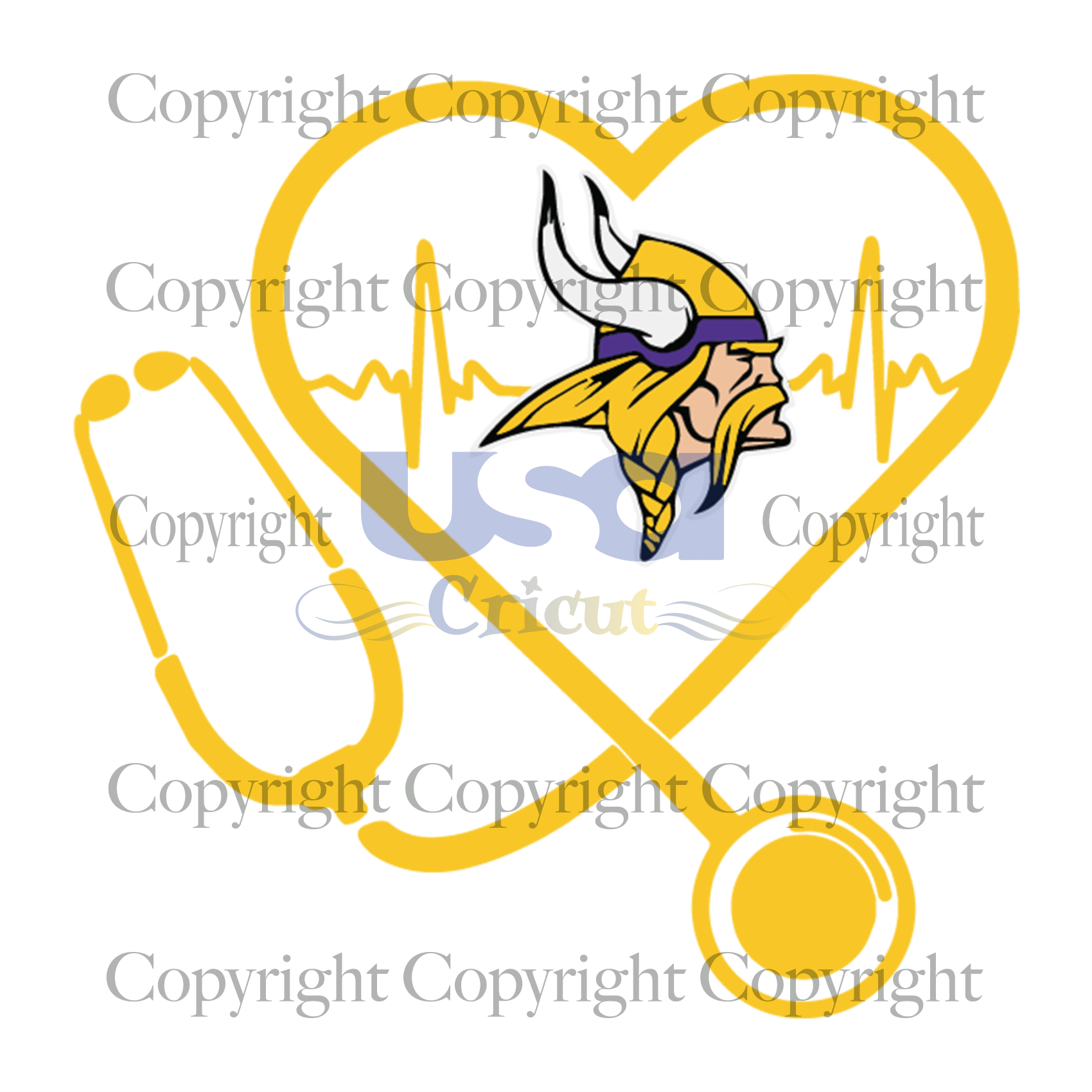 Stethoscope Vikings Svg, Sport Svg, SVG files for cricut Instant Download Version - USA Cricut