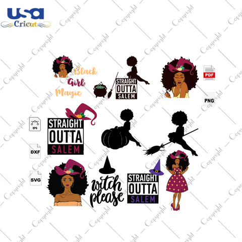 Straight Outta Salem Black Girl Gift Diy Crafts Svg Files For Cricut, Silhouette Sublimation Files