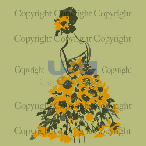 Sunflower girl vector clipart, Sunflower lover, Sunflower svg, SVG Cricut & Silhouette Sublimation files Instant Download Version - USA Cricut