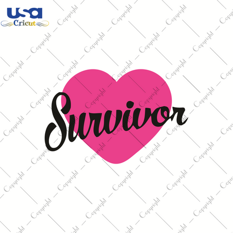 Survivor, World Cancer Day Svg, Breast Cancer SVG, Pink Ribbon, SVG files for cricut Instant Download Version - USA Cricut