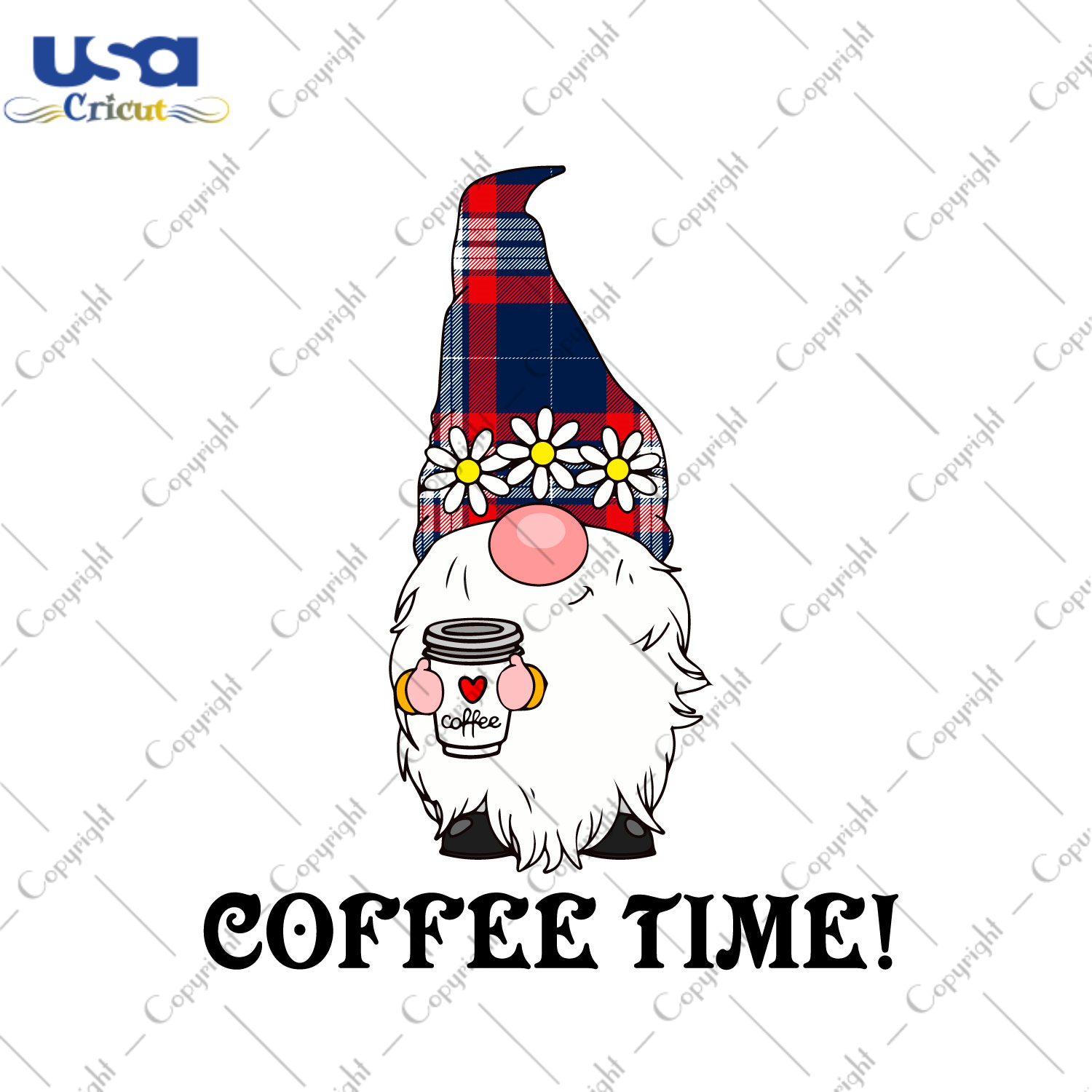 Coffee Gnome Buffalo Plaid Gift Diy Crafts Svg Files For Cricut, Silhouette Sublimation Files - USA Cricut