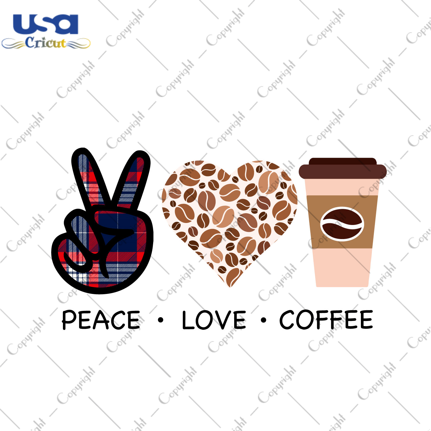 Peace Love Coffee Gift Diy Crafts Svg Files For Cricut, Silhouette Sublimation Files - USA Cricut