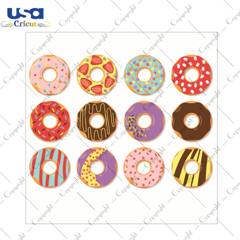 Donuts Vector SVG Bundle Diy Crafts Svg Files For Cricut, Silhouette Sublimation Files