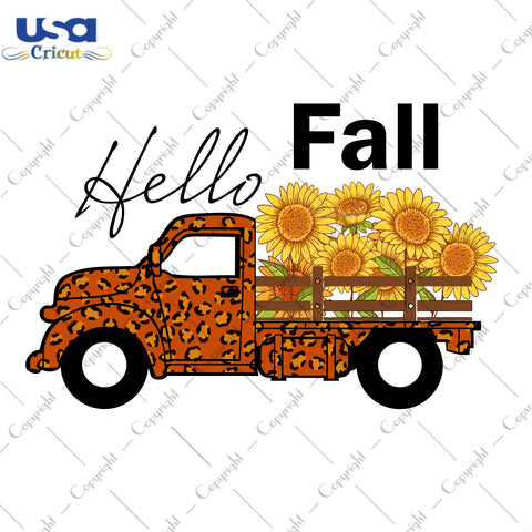 Hello Fall Leopard Skin Car Gifts, Shirt For Fall Svg File Diy Crafts Svg Files For Cricut, Silhouette Sublimation Files - USA Cricut