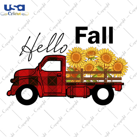 Hello Fall Red Plaid Car Gifts, Shirt For Fall Svg File Diy Crafts Svg Files For Cricut, Silhouette Sublimation Files - USA Cricut