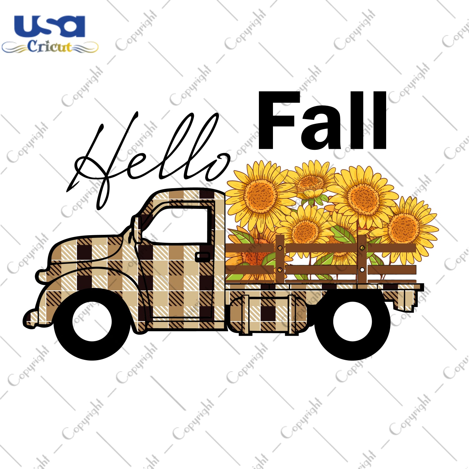 Hello Fall Brown Stripes Car Gifts, Shirt For Fall Svg File Diy Crafts Svg Files For Cricut, Silhouette Sublimation Files - USA Cricut