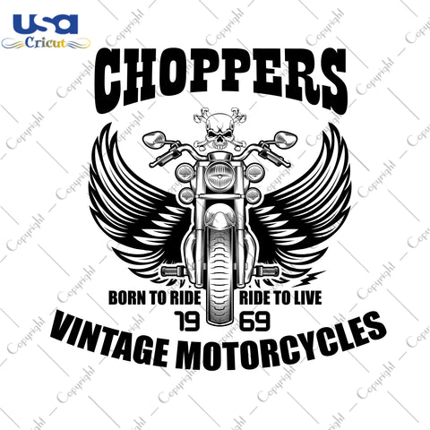 Choppers Vintage Motorcycles Motorcycle Package Gifts, Motorcycle Shirt Svg File Diy Crafts Svg Files For Cricut, Silhouette Sublimation Files - USA Cricut