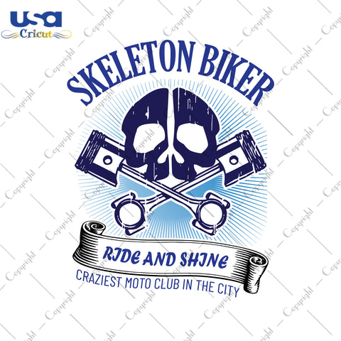 Skeleton Biker Motorcycle Package Gifts, Skull Shirt Svg File Diy Crafts Svg Files For Cricut, Silhouette Sublimation Files - USA Cricut