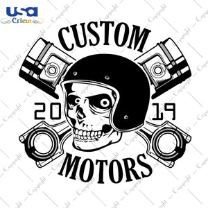 Custom Motors Motorcycle Package Gifts, Skull Shirt Svg File Diy Crafts Svg Files For Cricut, Silhouette Sublimation Files - USA Cricut