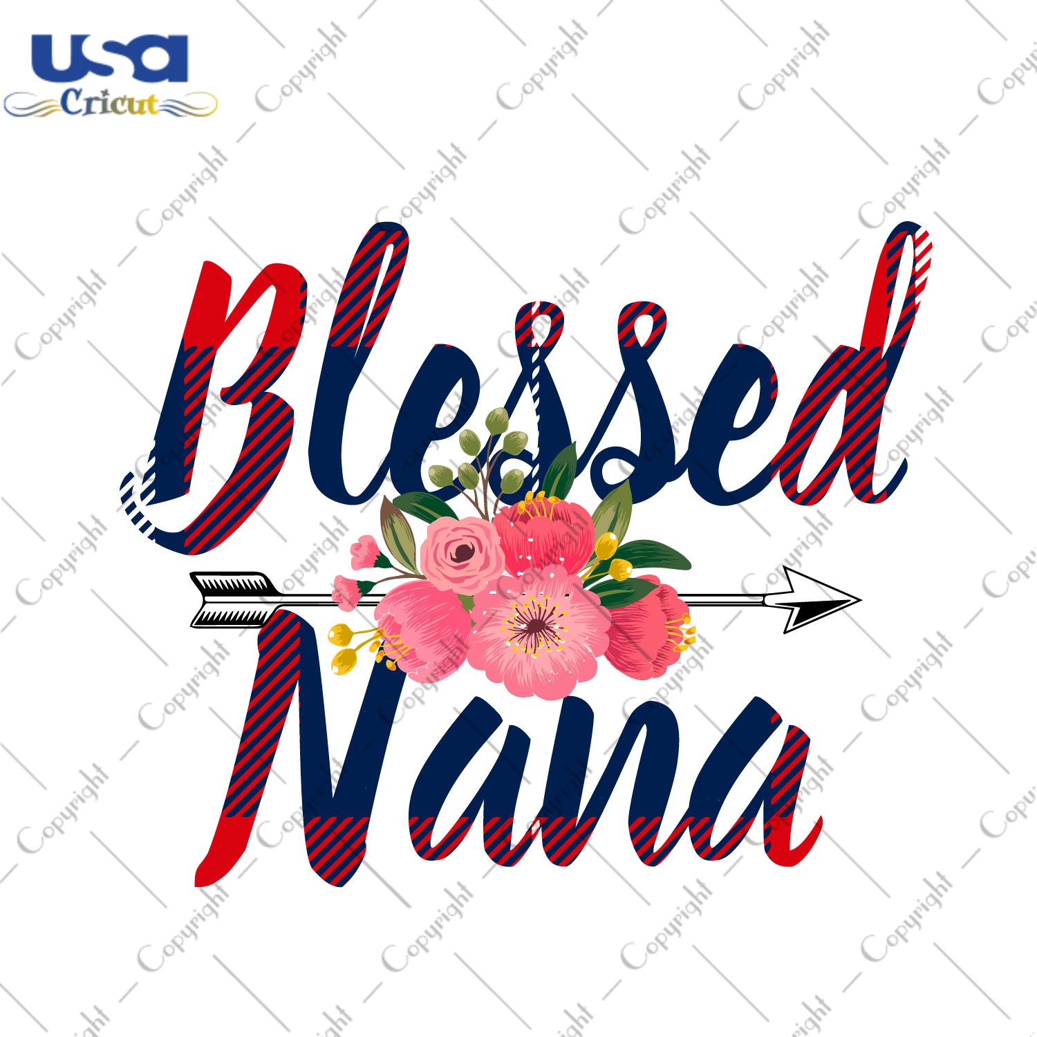 Blessed Nana Buffalo Plaid Pattern Diy Crafts Svg Files For Cricut, Silhouette Sublimation Files - USA Cricut